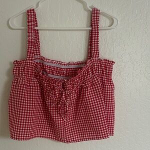 SHEIN Red Gingham Tank Top